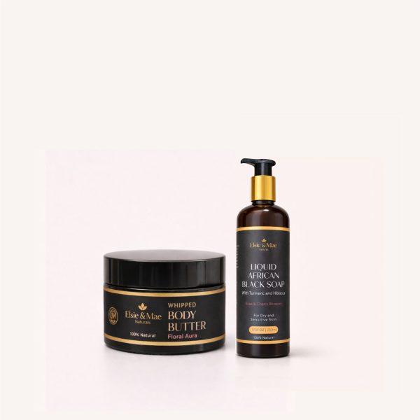 glow bundle 3 whipped body butter (300g) + liquid black soap (500ml)